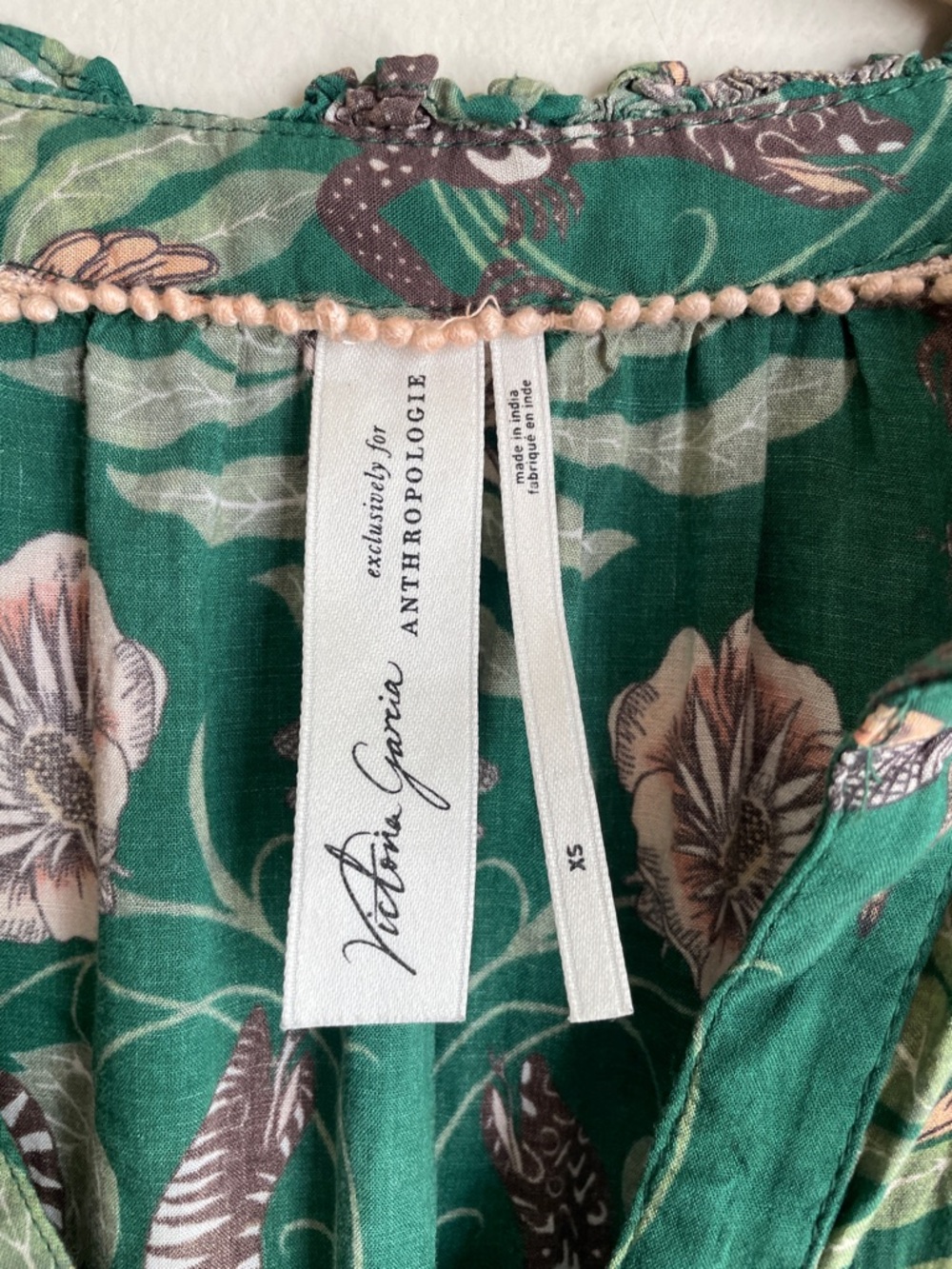 By Anthropologie Victoria Garcia Floral Flutter-Sleeve Tiered Mini Night Dress - Picture 6 of 15